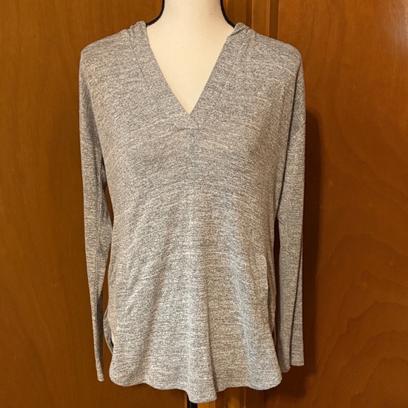 Banana Republic Gray V-Neck Hoodie - Picture 1 of 6